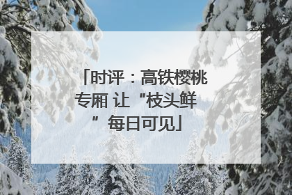 时评：高铁樱桃专厢 让“枝头鲜”每日可见
